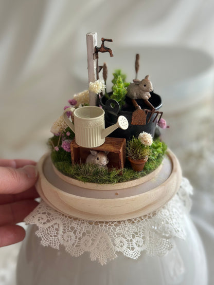 Miniature scenery - among the flowers