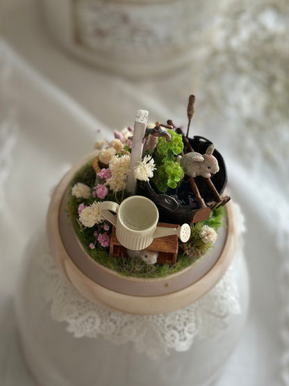 Miniature scenery - among the flowers
